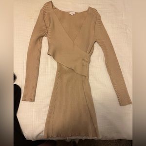 Tan knit dress